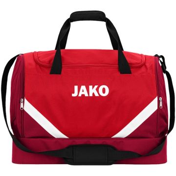 JAKO Sporttasche Iconic mit Bodenfach personalisieren – Vorne – Rot/Weinrot