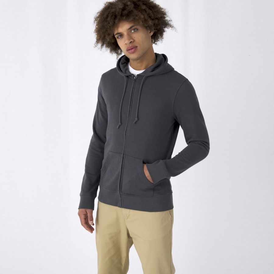 B&C Inspire Zipped Hood Herren Hoodie bedrucken | B&C