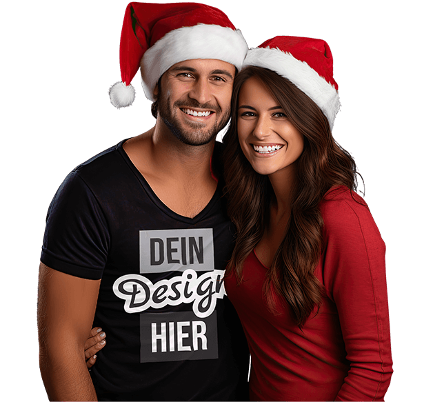 Junges Paar in bedruckten T-Shirt