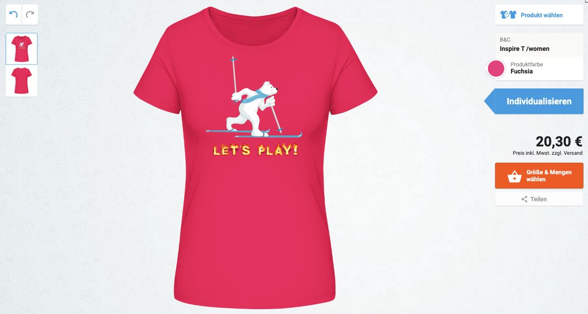 Gruppen-Ski-T-shirt selber gestalten
