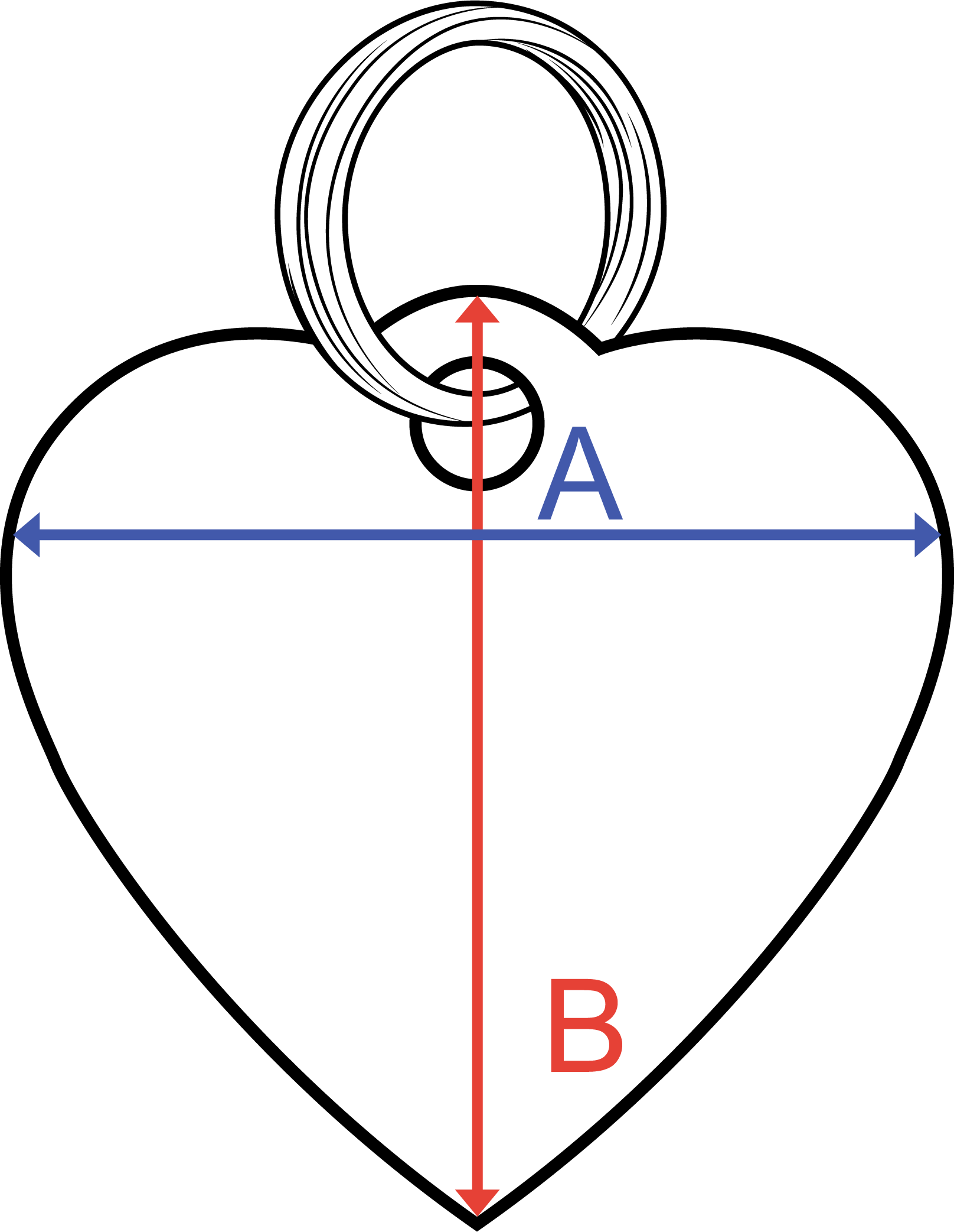 Große Hundemarke - Herzform Größen