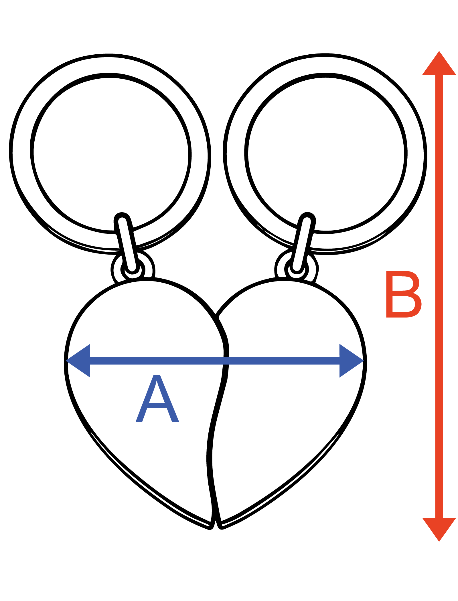 Key Chain Split Heart Größen