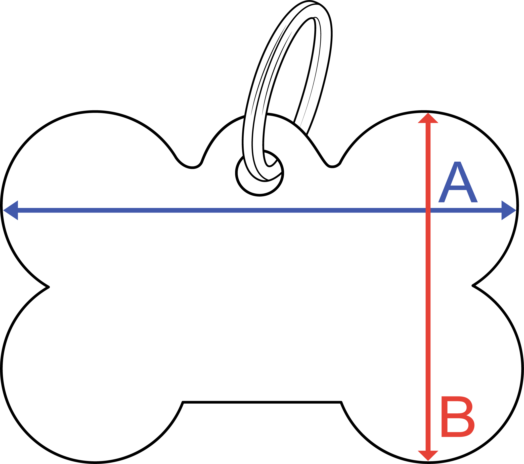 Große Hundemarke bedrucken Größen