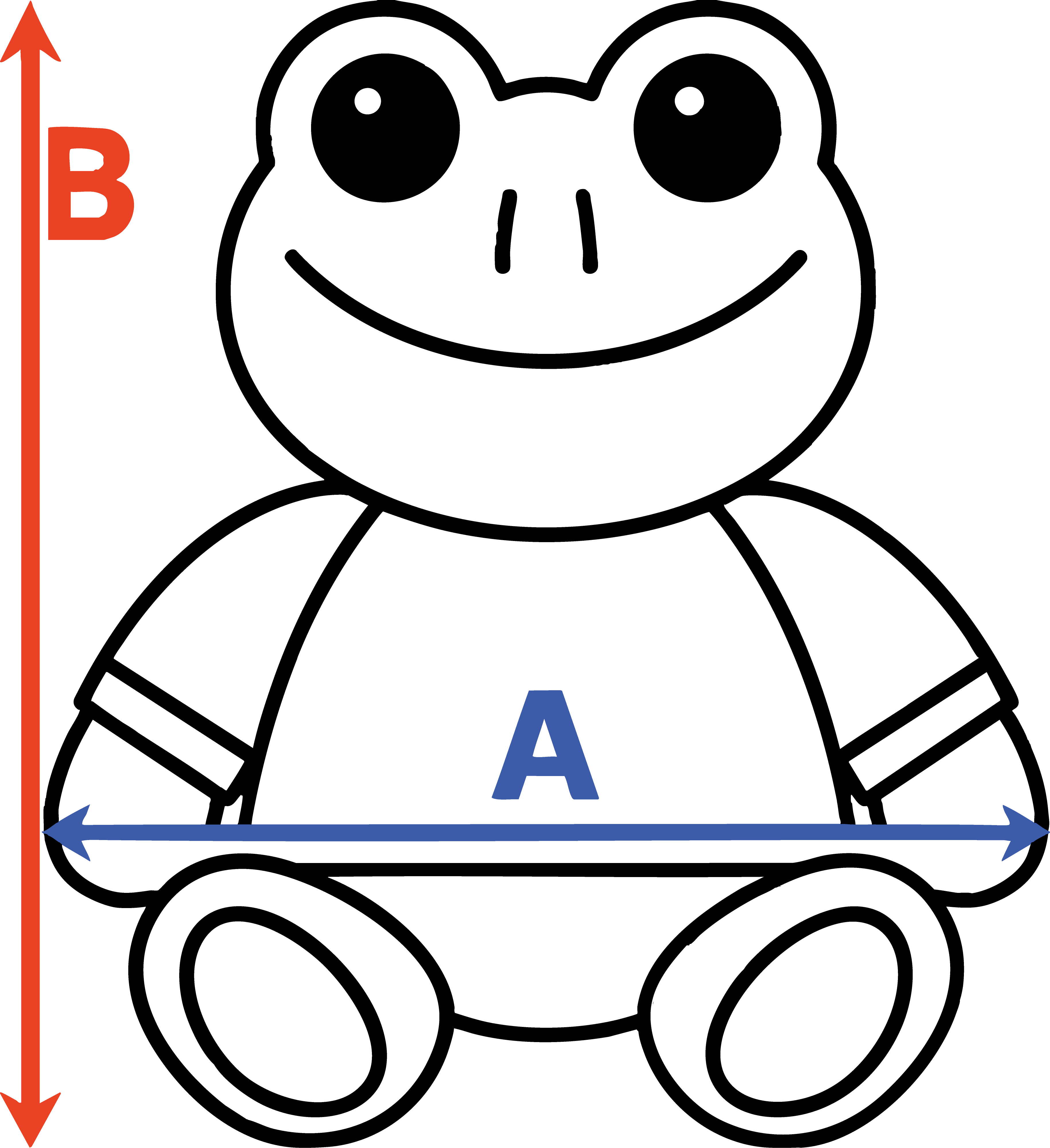 Frosch Kuscheltier Größen